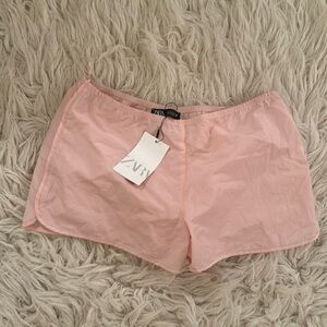 Zara Nylon Light Pink Shorts
